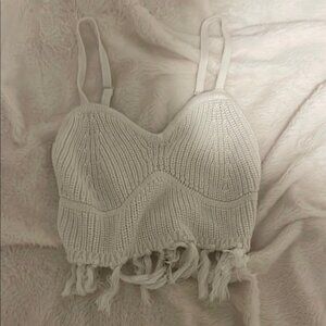 Wild Fable Cream Ribbed Bra Top